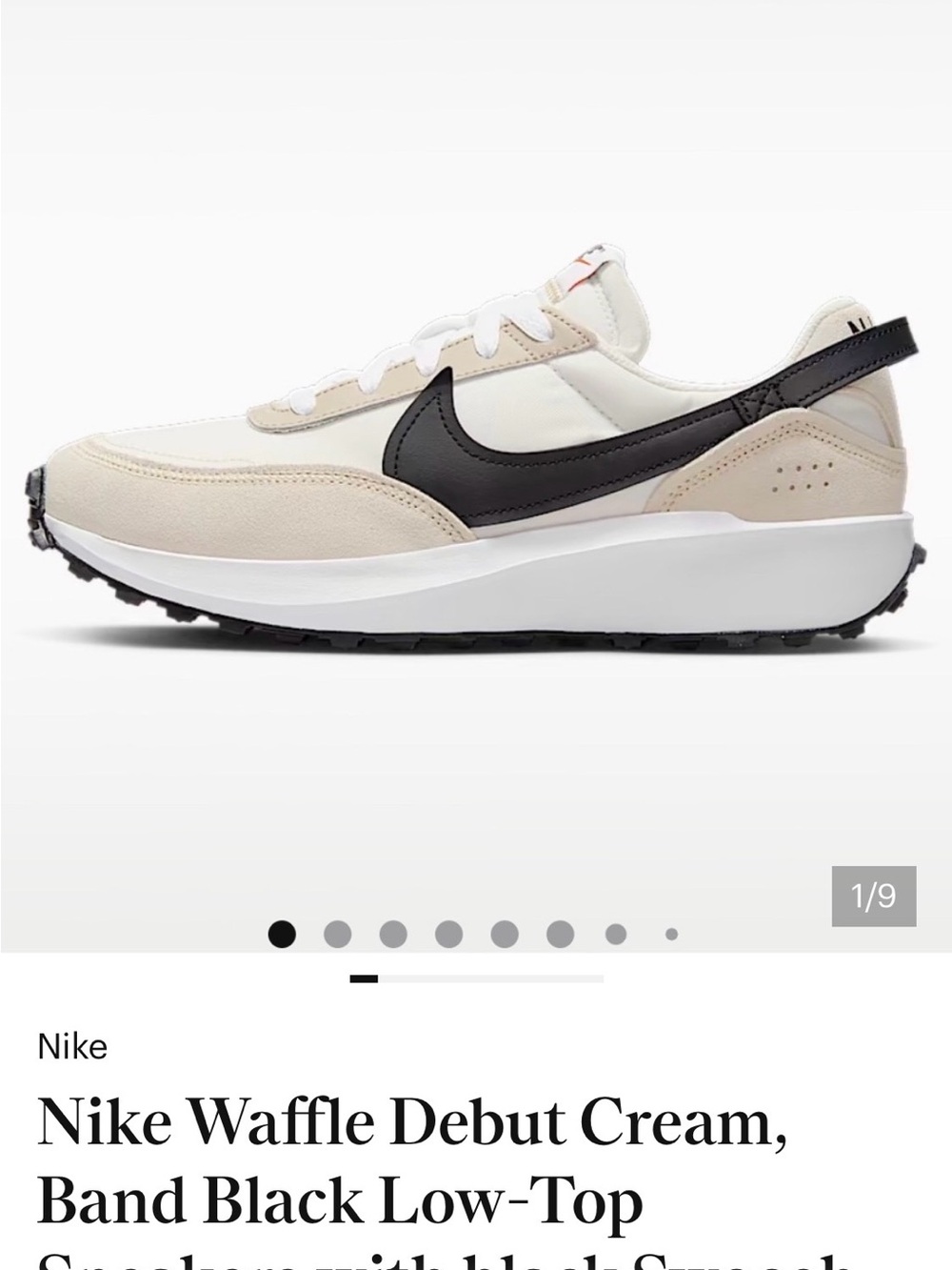 Nike White, Black and Cream Retro-Inspired Running Shoes